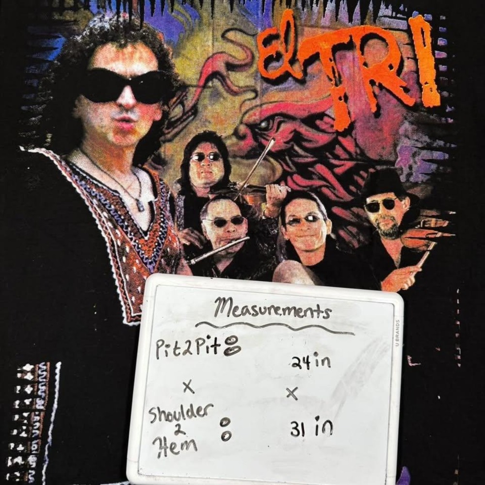 Vintage El Tri No Te Olvides De La Banda Black Graphic T-Shirt Rock en Espanol - Picture 2 of 9